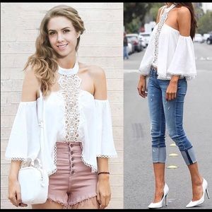 Beautiful Chiffon Shoulders Out Blouse